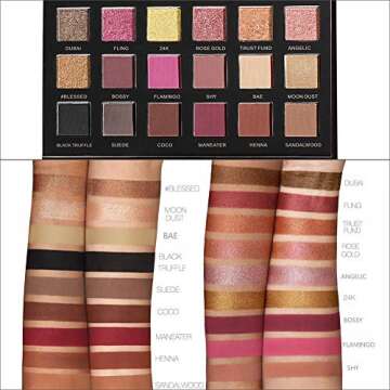 18 Colors Highly Pigmented Pressed Matte + Shimmer Eyeshadow Palette - Professional Metallic Colorful Natural Mineral Neutral Taupe Pink Red Gold Bright Sparkle Glitter Smokey Eye Shadows Makeup Cream