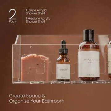 ANGORA BRANDS Acrylic Shower Shelves for Stylish Storage