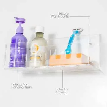 ANGORA BRANDS Acrylic Shower Shelves for Stylish Storage