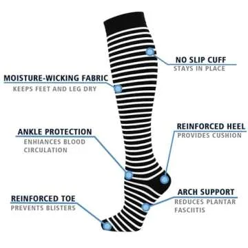 Double Couple 6 Pairs Compression Socks for Men & Women