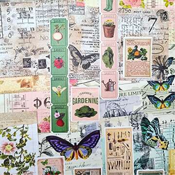 90pcs Cottagecore Stickers Pack for Scrapbooking Supplies Vilikya Scrapbook Paper Mixed Media for Jo...