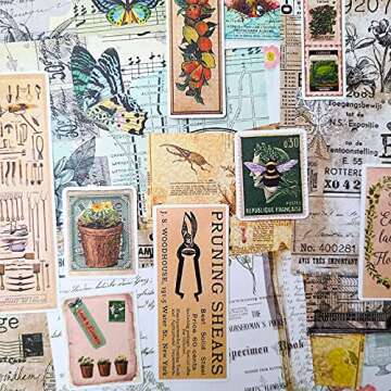 90pcs Cottagecore Stickers Pack for Scrapbooking Supplies Vilikya Scrapbook Paper Mixed Media for Journal Ephemera, Decoupage, Collage, Card Making, DIY Art, Scrapbox Idea Accessories
