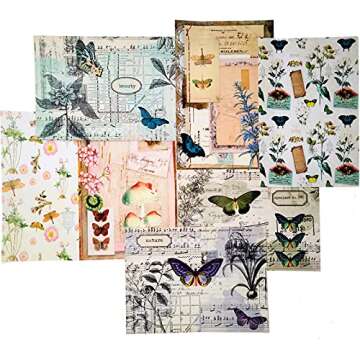 90pcs Cottagecore Stickers Pack for Scrapbooking Supplies Vilikya Scrapbook Paper Mixed Media for Journal Ephemera, Decoupage, Collage, Card Making, DIY Art, Scrapbox Idea Accessories