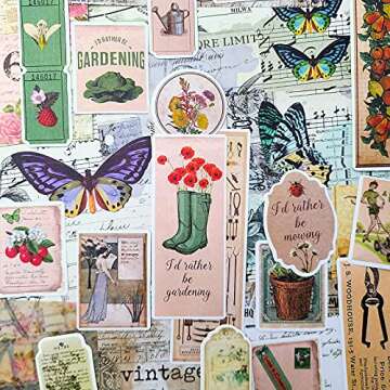 90pcs Cottagecore Stickers Pack for Scrapbooking Supplies Vilikya Scrapbook Paper Mixed Media for Journal Ephemera, Decoupage, Collage, Card Making, DIY Art, Scrapbox Idea Accessories