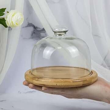 KVMORZE Mini Glass Cake Tray with Dome for All Occasions