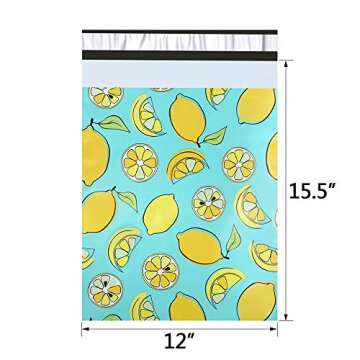 UCGOU Poly Mailers 12x15.5 Inch Lemon Designer 100 Pack Patterned #5 Shipping Bags Mailing Envelopes...