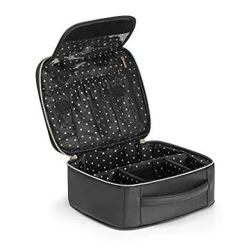 Vlando Toiletry Bag, Large Wash Bag, Travel Cosmetic Make-up Bag, Multi-compartment with Dividers for Cosmetics Makeup Brushes Toiletry Jewelry Accessories, Black