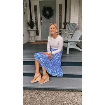 PRETTYGARDEN Floral Midi Skirt for Fashion-Forward Women