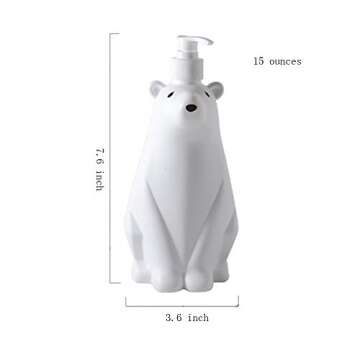 Gaolinci Cute Polar Bear Soap and Lotion Dispenser for Kitchen or Bathroom, White