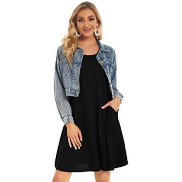 elescat Black Sleeveless Sundress with Pockets - Perfect for Summer