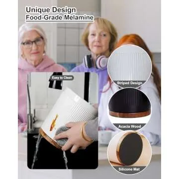 LYNG Utensil Holder For Kitchen Counter, 360° Rotating Melamine Kitchen Utensil Organizer, 7.6″ L...