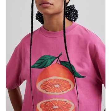 Oversized Y2K Graphic Tees Women Floral Fruit Prints