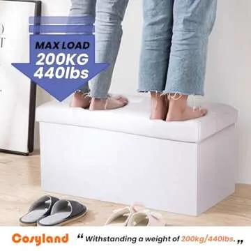 COSYLAND Multipurpose Ottoman - 30x15x15in Folding Storage