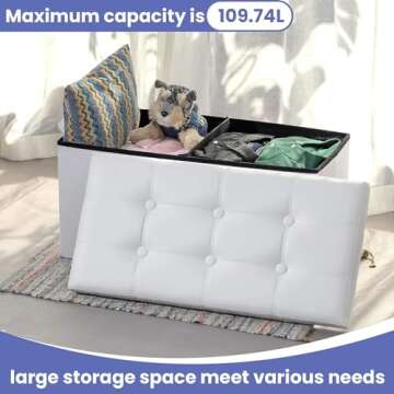 COSYLAND Multipurpose Ottoman - 30x15x15in Folding Storage