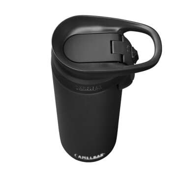 CamelBak Forge Flow Coffee & Travel Mug, Insulated Stainless Steel - Non-Slip Silicon Base - Easy One-Handed Operation - 16oz, Black