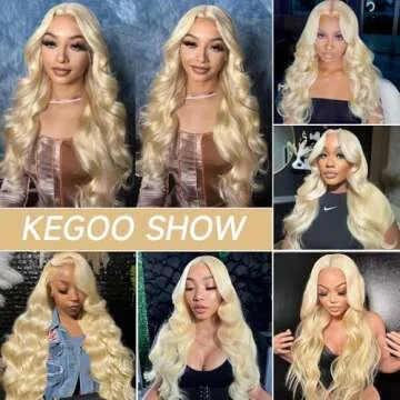 KEGOO 613 Lace Front Wig Human Hair 28 Inch Blonde