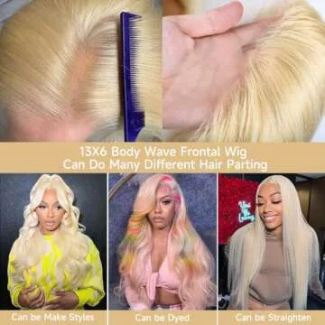 KEGOO 613 Lace Front Wig Human Hair 28 Inch Blonde