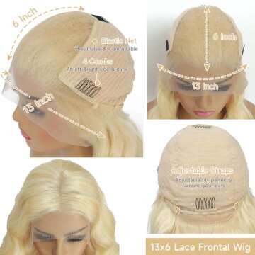 KEGOO 613 Lace Front Wig Human Hair 28 Inch Blonde