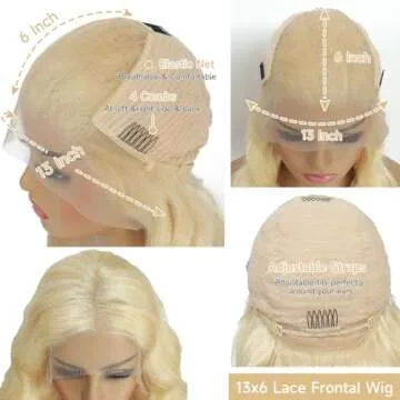 KEGOO 613 Lace Front Wig Human Hair 28 Inch Blonde