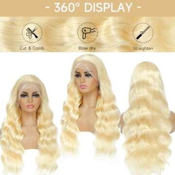 KEGOO 613 Lace Front Wig Human Hair 28 Inch Blonde