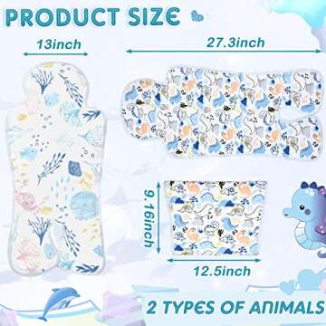 Pinkunn 2 Pcs Gel Car Seat Cooler Pad for Baby Summer Breathable Ice Cushion Multifunctional Ice Str...