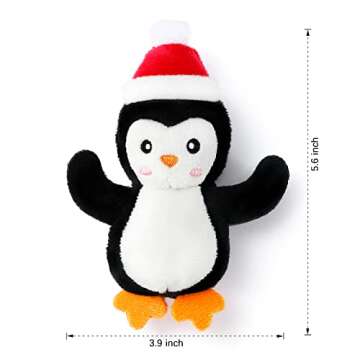 Senneny 6 PCS Christmas Catnip Toy Set - Reindeer, Gingerbread Man, Bear, Piggy, Hedgehog, Penguin - Plush Animal Toys Gifts for Cat Christmas Stocking