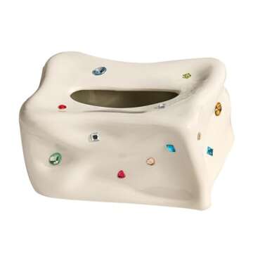Tissue Box Holder, Ceramic Tissue Box Case Holder, Decorative Elegant Facial Tissue Napkin Dispenser Box for Dinner Room, Facial Tissue Case Napkin Dispenser for Home Office