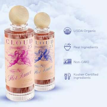 Cloud23 Hot Sauce Variety pack - Hot Habanero & Sweet Jalapeno - Bold Pepper Flavors with Tangy Lemon, Lime, and Garlic - Kosher Certified Pure Ingredients Organic, Non-GMO - (2-Pack)