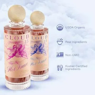 Cloud23 Hot Sauce Variety pack - Hot Habanero & Sweet Jalapeno - Bold Pepper Flavors with Tangy Lemon, Lime, and Garlic - Kosher Certified Pure Ingredients Organic, Non-GMO - (2-Pack)