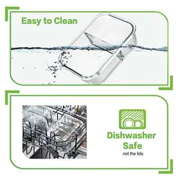 Durable HOMBERKING 10 Pack Glass Meal Prep Containers