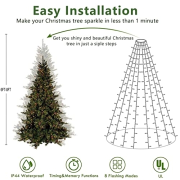 Renoliss 280 LED Christmas Waterfall Lights for Trees