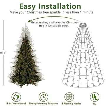 Renoliss 280 LED Christmas Waterfall Lights for Trees