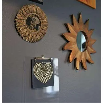 UNIQOOO 2 Pack Thick Clear Acrylic Clipboard with Shiny Gold Finish Clip, Perfect for Modern Arts Lover and Style Expert, Calligrapher, Office, Seminars, Workshops, Home School, Classroom and Event