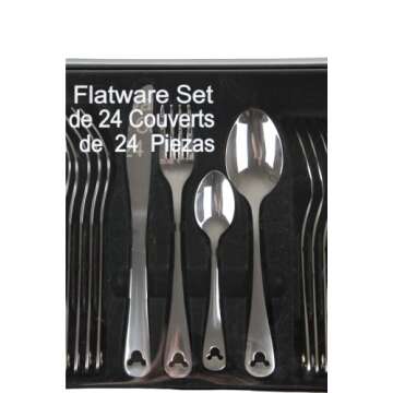 Disney Theme Park Exclusive Mickey Icon 24 Piece Flatware Set