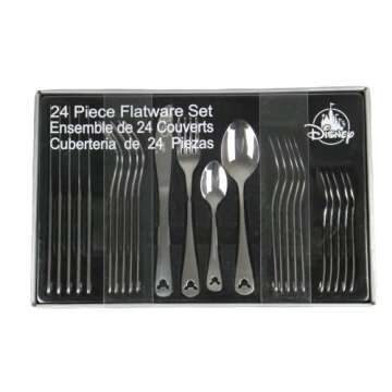 Disney Theme Park Exclusive Mickey Icon 24 Piece Flatware Set