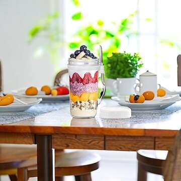 2PACK Overnight Oats Containers with Airtight Lids