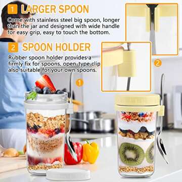2PACK Overnight Oats Containers with Airtight Lids