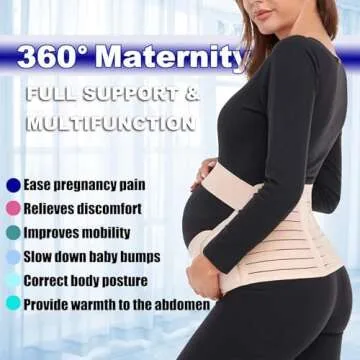 ChongErfei Pregnancy Belly Belt Maternity Belly Bands 3 in 1 Maternity Support Belt for Maternity Ba...