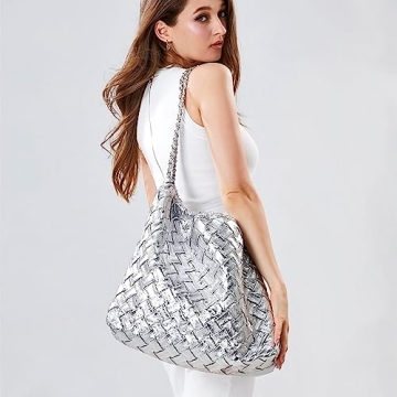 Stylish SHARPAD Woven Tote - Large Vegan Leather Handbag