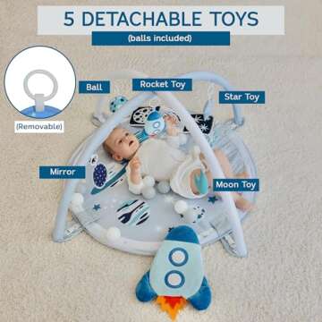 Aila+Aiden 6-in-1 Baby Play Mat for Sensory Exploration