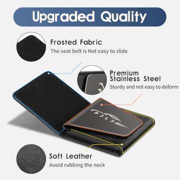 PJLJY 2-Pack Leather Seatbelt Pad, Soft Shoulder Neck Strap Positioner for Adult Kid, Upgraded Vehic...