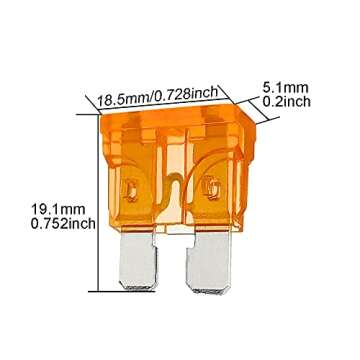 (50 Pcs) MCIGICM 5 Amp ATC Fuse Blade Style 5A Automotive Car Truck