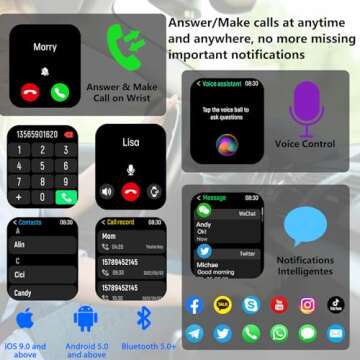 Smart Watch for Men Women, 2.01" HD Smartwatch (Answer/Make Call), Fitness Tracker with 100+ Sport M...