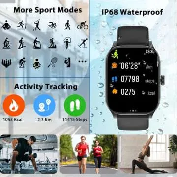 Smart Watch for Men Women, 2.01" HD Smartwatch (Answer/Make Call), Fitness Tracker with 100+ Sport Modes, IP68 Waterproof, Heart Rate/Sleep/Spo2 Monitor, Activity Tracker for Android and iPhone