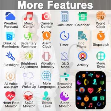 Smart Watch for Men Women, 2.01" HD Smartwatch (Answer/Make Call), Fitness Tracker with 100+ Sport Modes, IP68 Waterproof, Heart Rate/Sleep/Spo2 Monitor, Activity Tracker for Android and iPhone