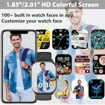 Smart Watch for Men Women, 2.01" HD Smartwatch (Answer/Make Call), Fitness Tracker with 100+ Sport Modes, IP68 Waterproof, Heart Rate/Sleep/Spo2 Monitor, Activity Tracker for Android and iPhone