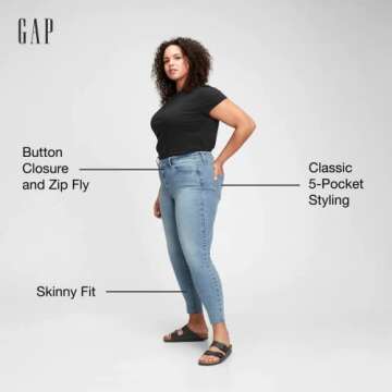 Stylish GAP Women's High Rise Skinny Fit Jeans - Dark Indigo