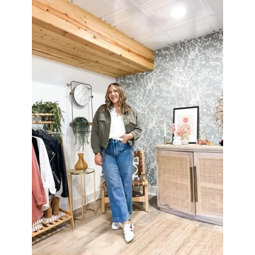 Onedreamer Women's Lightweight Military Cropped Jacket