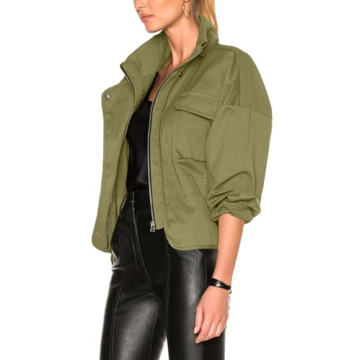 Tankaneo Women's Bomber Jacket Zip Up Casual Jackets Lightweight Windbreaker with Belt