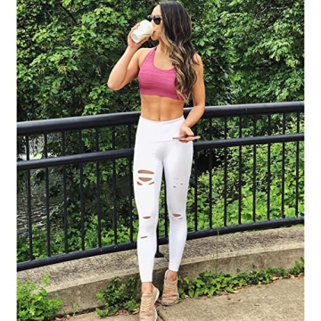 Stylish Ripped Leggings for Women - 3 Pack High Waist